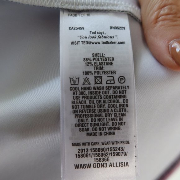 Worn once! $280 Ted Baker floral print fit n flare short sleeve dress size 1 - Picture 16 of 16